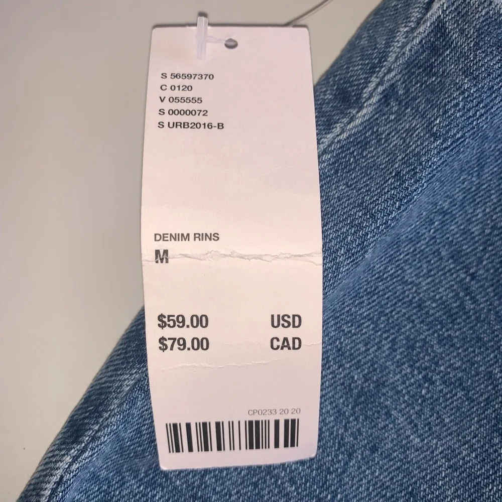 BDG Urban Outfitters Blue Denim A Line Mini Skirt Snap Button Front Pockets M